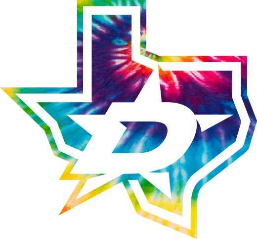 Dallas Stars rainbow spiral tie-dye logo vinyl decal